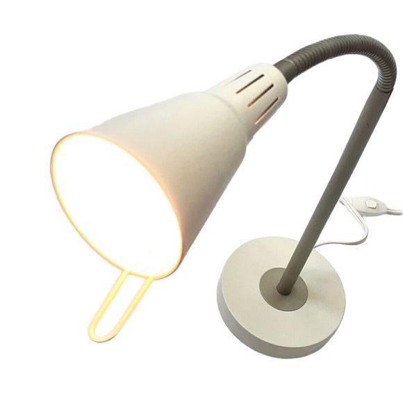 Ikea Vintage Table Lamp Flexible Swan Neck White Metal Shade Marianna Hagberg - Picture 6 of 7